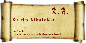 Kotrba Nikoletta névjegykártya