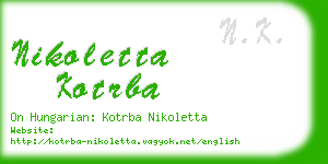 nikoletta kotrba business card